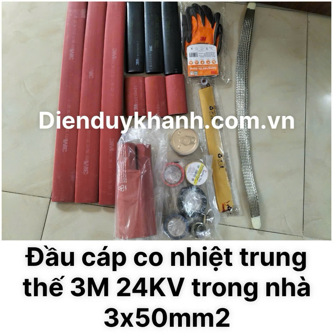 Đầu Cáp Co Nhiệt Trung Thế Trong Nhà 24KV ID 3C (J)4S-50( 3x50mm2) MHI